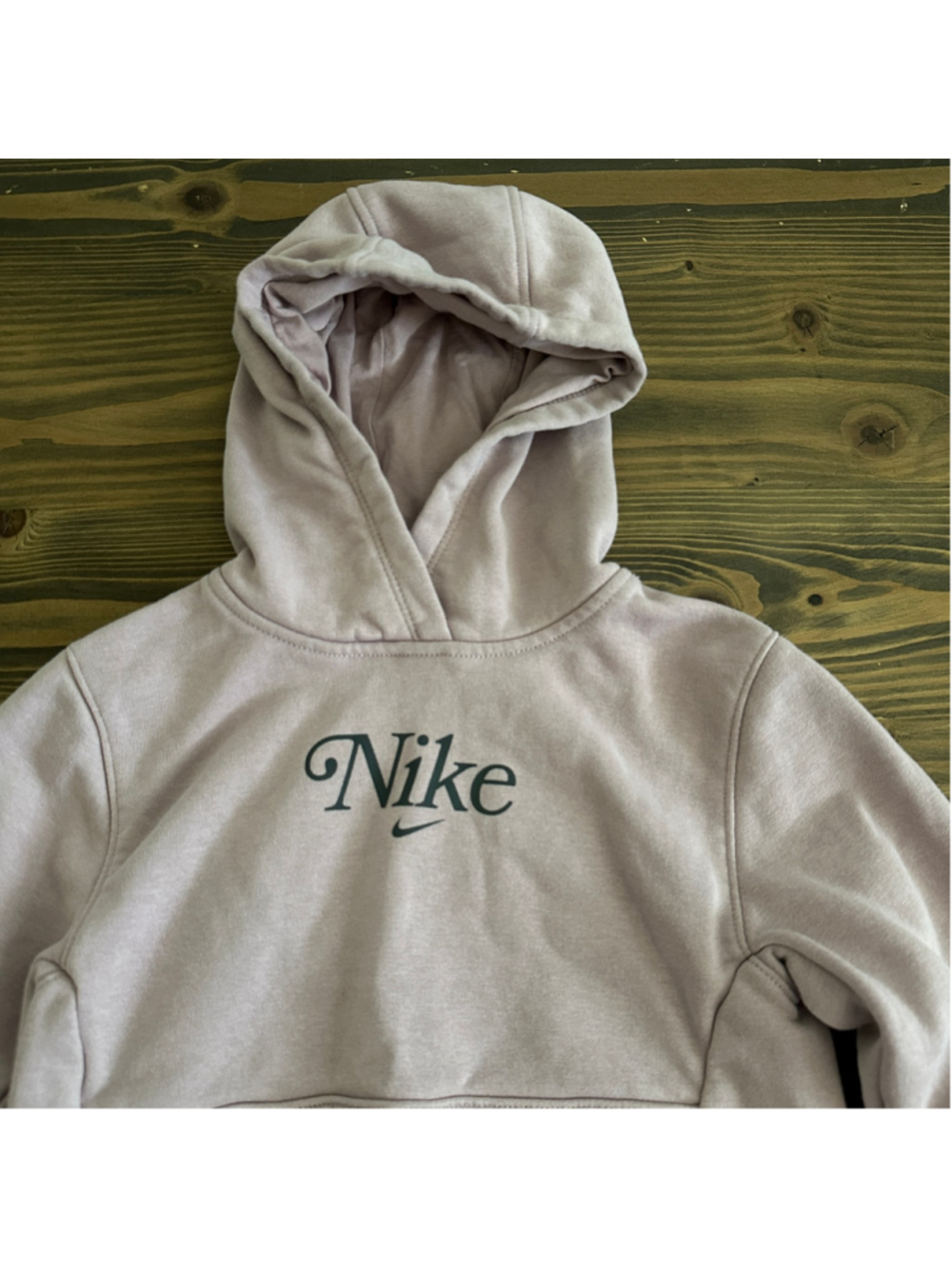 Girls Nike Hoodie Sweatshirt Size M 5-6 Pink Fleece Pullover Swoosh - Picture 3 of 6